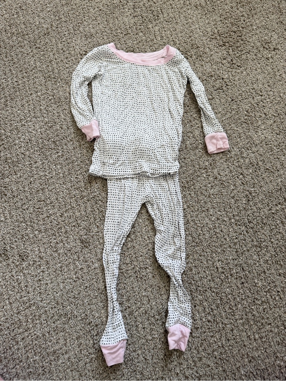 Little Sleepies polka Dot Pajama Set with Pink Trim